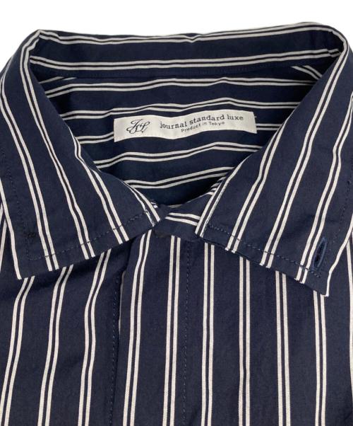 journal standard luxe（ジャーナルスタンダード ラックス）journal standard luxe (ジャーナルスタンダード ラックス) ストライプシャツワンピース ネイビー サイズ:FREE 未使用品の古着・服飾アイテム