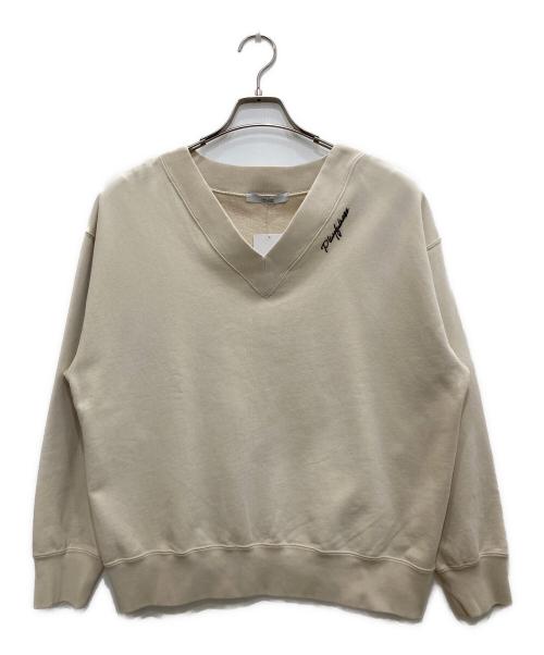 JOURNAL STANDARD relume（ジャーナルスタンダード レリューム）JOURNAL STANDARD relume (ジャーナルスタンダード レリューム) ロゴ刺繍Vネックスウェット ベージュ サイズ:Ｆ 未使用品の古着・服飾アイテム