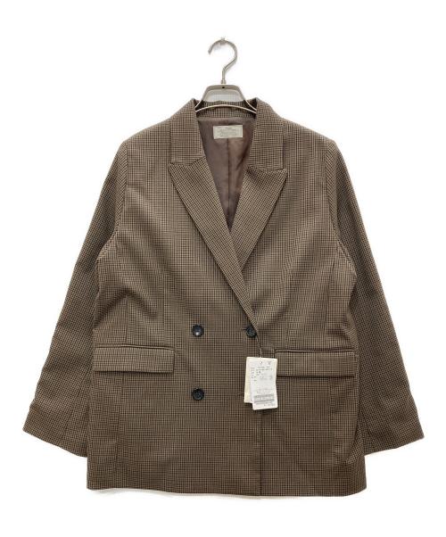 JOURNAL STANDARD relume（ジャーナルスタンダード レリューム）JOURNAL STANDARD relume (ジャーナルスタンダード レリューム) ダブルフロントチェックジャケット ブラウン サイズ:38 未使用品の古着・服飾アイテム