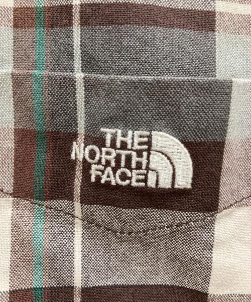 THE NORTH FACE（ザ ノース フェイス）THE NORTH FACE (ザ ノース フェイス) ロングスリーブマドラスシャツ ブラウン×グリーン サイズ:Lの古着・服飾アイテム