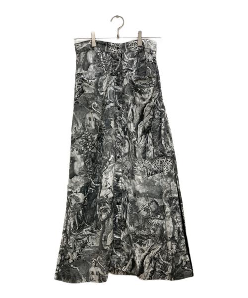 DIESEL（ディーゼル）DIESEL (ディーゼル) long skirt Maksi sijonas Juoda cs/ロングスカート グレー サイズ:26の古着・服飾アイテム
