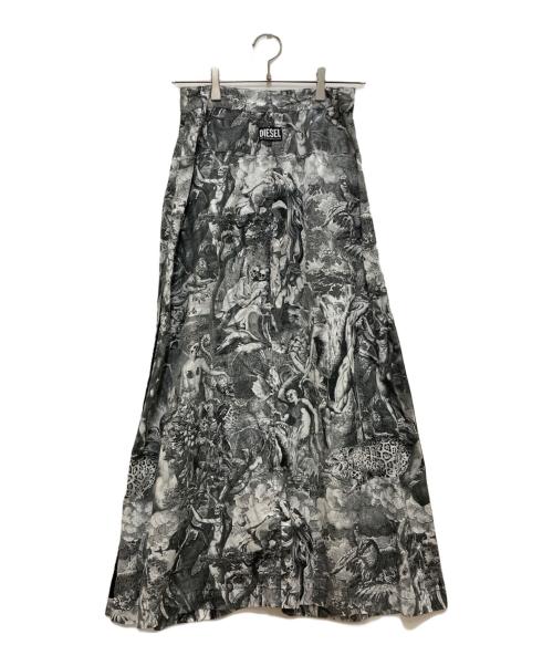 DIESEL（ディーゼル）DIESEL (ディーゼル) long skirt Maksi sijonas Juoda cs/ロングスカート グレー サイズ:26の古着・服飾アイテム