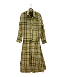 emmi atelier（エミアトリエ）の古着「shirt付ドッキングマキシ丈ワンピース」｜イエロー