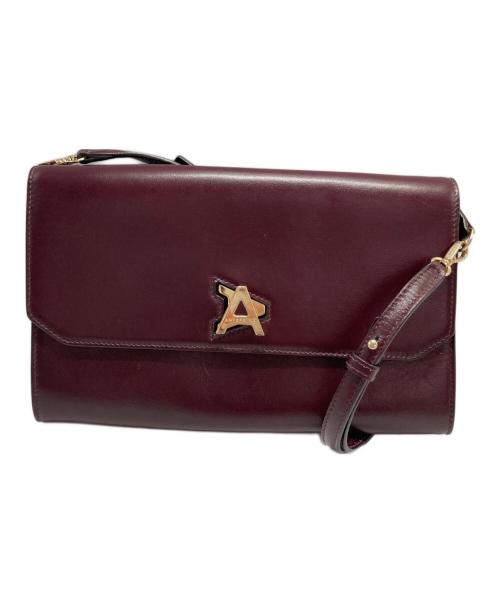 ANTEPRIMA（アンテプリマ）ANTEPRIMA (アンテプリマ) ターンロックレザーワンショルダーバッグ レッドの古着・服飾アイテム