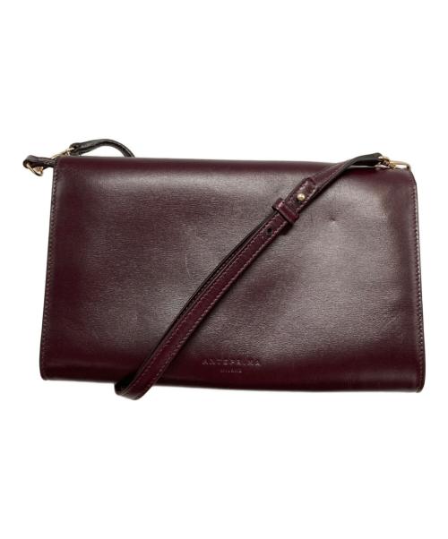 ANTEPRIMA（アンテプリマ）ANTEPRIMA (アンテプリマ) ターンロックレザーワンショルダーバッグ レッドの古着・服飾アイテム