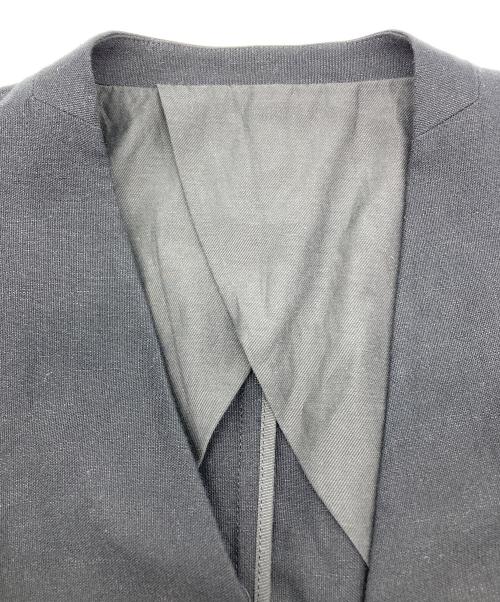 FRAMeWORK（フレームワーク）FRAMeWORK (フレームワーク) 綿麻キャンバスノーカラージャケット ブラック サイズ:38の古着・服飾アイテム