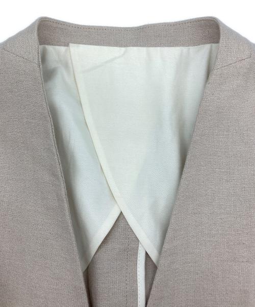 FRAMeWORK（フレームワーク）FRAMeWORK (フレームワーク) 綿麻キャンバスノーカラージャケット ベージュ サイズ:38の古着・服飾アイテム