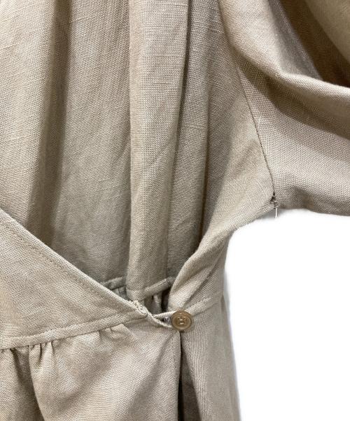 Rouge vif（ルージュヴィフ）Rouge vif (ルージュヴィフ) リネン混ワンピース ベージュ サイズ:Fの古着・服飾アイテム