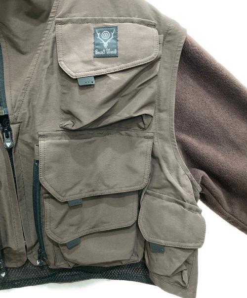 South2 West8（サウスツー ウエストエイト）South2 West8 (サウスツー ウエストエイト) ショート丈フライトジャケット ブラウン サイズ:Ｌの古着・服飾アイテム