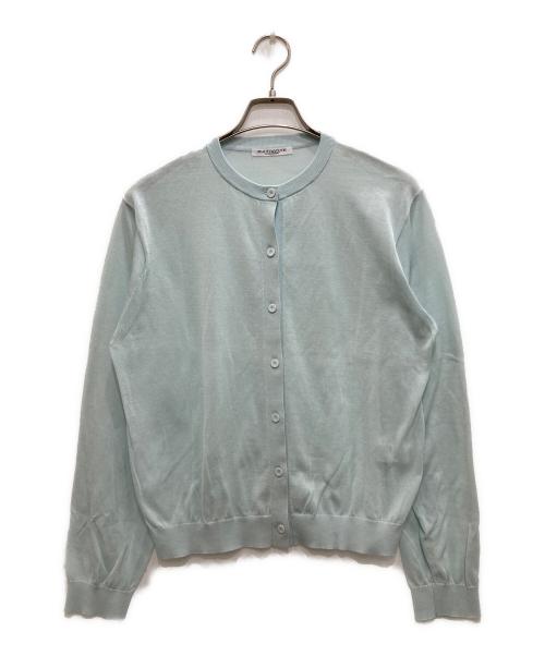 BEAUTY&YOUTH（ビューティーアンドユース）BEAUTY&YOUTH (ビューティーアンドユース) コットンプレーン クルーネック ニットカーディガン ブルー サイズ:FREEの古着・服飾アイテム