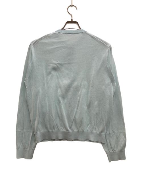 BEAUTY&YOUTH（ビューティーアンドユース）BEAUTY&YOUTH (ビューティーアンドユース) コットンプレーン クルーネック ニットカーディガン ブルー サイズ:FREEの古着・服飾アイテム