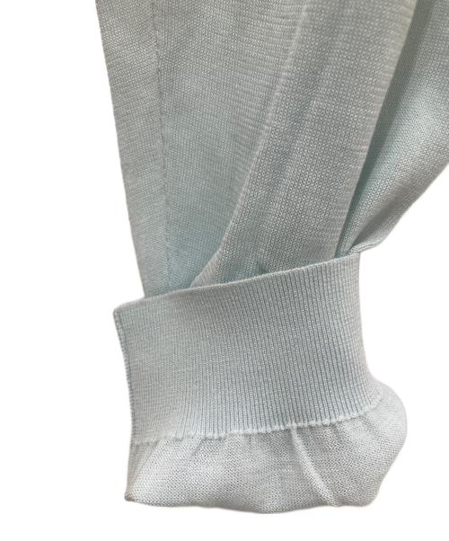 BEAUTY&YOUTH（ビューティーアンドユース）BEAUTY&YOUTH (ビューティーアンドユース) コットンプレーン クルーネック ニットカーディガン ブルー サイズ:FREEの古着・服飾アイテム