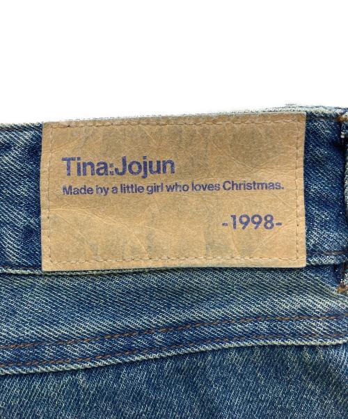 Tina Jojun（ティーナ ジョジュン）Tina Jojun (ティーナ ジョジュン) ウエストリボンデニムパンツ インディゴ サイズ:Sの古着・服飾アイテム