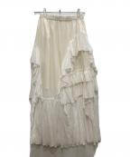 Lily Brownリリーブラウン）の古着「コットンラッフルティアードスカート」｜ホワイト