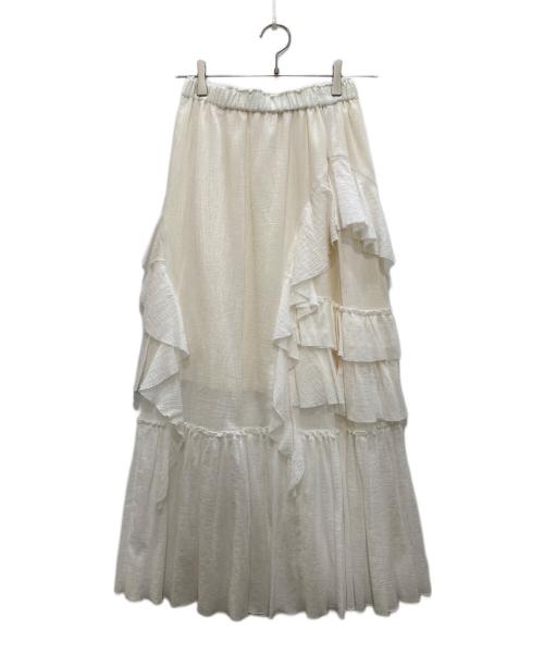 Lily Brown（リリーブラウン）Lily Brown (リリーブラウン) コットンラッフルティアードスカート ホワイト サイズ:Freeの古着・服飾アイテム