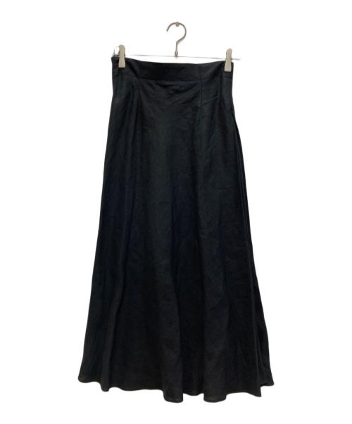 ESTNATION（エストネーション）ESTNATION (エストネーション) リネンスリットセミフレアマキシスカート ブラック サイズ:36の古着・服飾アイテム