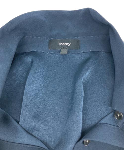 theory（セオリー）theory (セオリー) POWDER CREPE CL DART SHIRT/パウダークリープＣＬダートシール ネイビー サイズ:2の古着・服飾アイテム
