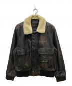 Lee Cooperリークーパー）の古着「レザーフライトジャケット」｜ブラウン