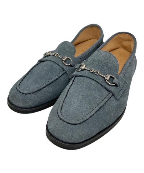 green label relaxing（グリーンレーベルリラクシング）green label relaxing (グリーンレーベルリラクシング) スエード ソフト ビット ローファー ブルー サイズ:40の古着・服飾アイテム