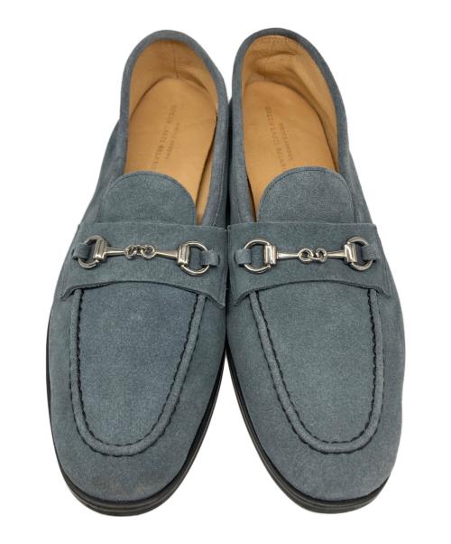 green label relaxing（グリーンレーベルリラクシング）green label relaxing (グリーンレーベルリラクシング) スエード ソフト ビット ローファー ブルー サイズ:40の古着・服飾アイテム