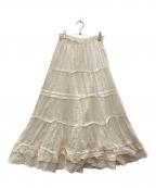 DRESSTERIORドレステリア）の古着「ストライプティアードスカート」｜ホワイト