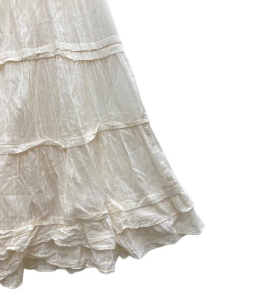 DRESSTERIOR（ドレステリア）DRESSTERIOR (ドレステリア) ストライプティアードスカート ホワイト サイズ:38の古着・服飾アイテム