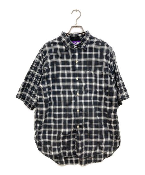 THE NORTHFACE PURPLELABEL（ザ・ノースフェイス パープルレーベル）THE NORTHFACE PURPLELABEL (ザ・ノースフェイス パープルレーベル) Madras Big H/S Shirt/マドラス　ビッグ　H/S　シート ブラック サイズ:Ｓの古着・服飾アイテム