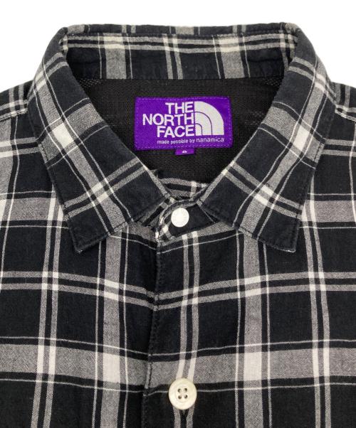 THE NORTHFACE PURPLELABEL（ザ・ノースフェイス パープルレーベル）THE NORTHFACE PURPLELABEL (ザ・ノースフェイス パープルレーベル) Madras Big H/S Shirt/マドラス　ビッグ　H/S　シート ブラック サイズ:Ｓの古着・服飾アイテム