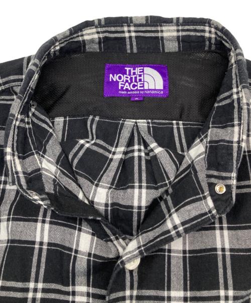 THE NORTHFACE PURPLELABEL（ザ・ノースフェイス パープルレーベル）THE NORTHFACE PURPLELABEL (ザ・ノースフェイス パープルレーベル) Madras Big H/S Shirt/マドラス　ビッグ　H/S　シート ブラック サイズ:Ｓの古着・服飾アイテム
