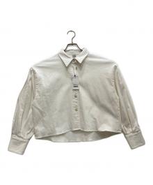 Rie miller（リエ ミラー）の古着「袖ボリュームショート丈デニムシャツ」｜ホワイト