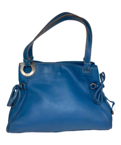 Salvatore Ferragamo（サルヴァトーレ フェラガモ）Salvatore Ferragamo (サルヴァトーレ フェラガモ) ガンチーニレザーハンドバッグ ブルーの古着・服飾アイテム