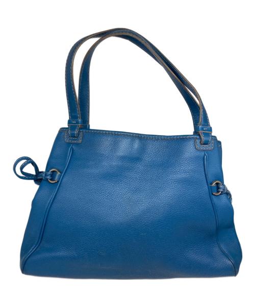 Salvatore Ferragamo（サルヴァトーレ フェラガモ）Salvatore Ferragamo (サルヴァトーレ フェラガモ) ガンチーニレザーハンドバッグ ブルーの古着・服飾アイテム