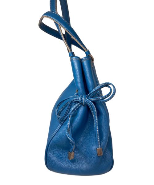 Salvatore Ferragamo（サルヴァトーレ フェラガモ）Salvatore Ferragamo (サルヴァトーレ フェラガモ) ガンチーニレザーハンドバッグ ブルーの古着・服飾アイテム