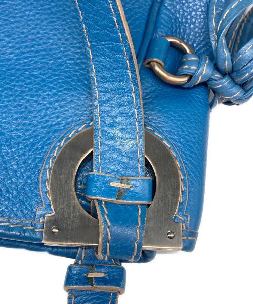 Salvatore Ferragamo（サルヴァトーレ フェラガモ）Salvatore Ferragamo (サルヴァトーレ フェラガモ) ガンチーニレザーハンドバッグ ブルーの古着・服飾アイテム