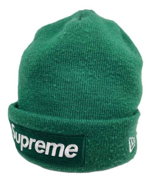 New Era（ニューエラ）New Era (ニューエラ) Supreme (シュプリーム) Box Logo Beanie/ボックス ロゴ ビーニー グリーンの古着・服飾アイテム