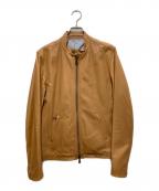 SHIPS JET BLUEシップスジェットブルー）の古着「ラムレザー シングルライダースジャケット」｜ブラウン