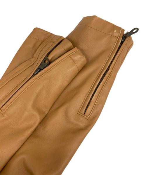 SHIPS JET BLUE（シップスジェットブルー）SHIPS JET BLUE (シップスジェットブルー) ラムレザー シングルライダースジャケット ブラウン サイズ:LARGEの古着・服飾アイテム