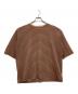 6(ROKU) BEAUTY&YOUTH（ロク ビューティーアンドユース）の古着「コットンナイロン シアー ボーダー Tシャツ」｜ブラウン×ベージュ