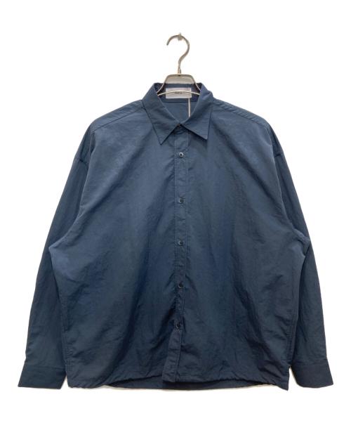 natto（ナット）natto (ナット) loose silhouette nylon shirt/ルーズ シルエット ナイロン シャツ ネイビー サイズ:Fの古着・服飾アイテム