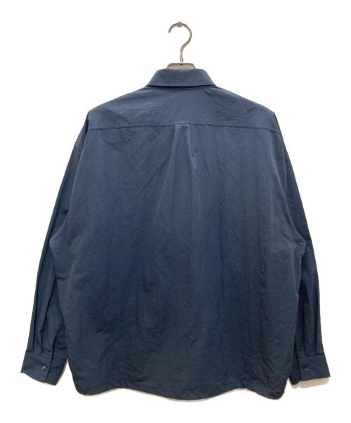 natto（ナット）natto (ナット) loose silhouette nylon shirt/ルーズ シルエット ナイロン シャツ ネイビー サイズ:Fの古着・服飾アイテム