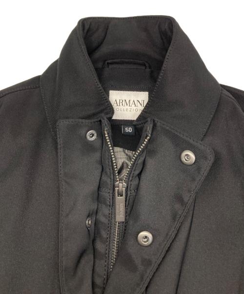 ARMANI COLLEZIONI（アルマーニ コレツィオーニ）ARMANI COLLEZIONI (アルマーニ コレツィオーニ) スタンドカラーコート ブラック サイズ:50の古着・服飾アイテム