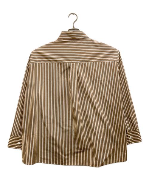 blkby（ビーエルケービーワイ）blkby (ビーエルケービーワイ) over size shirt ブラウン サイズ:freeの古着・服飾アイテム