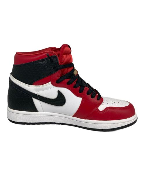NIKE（ナイキ）NIKE (ナイキ) WMNS AIR JORDAN 1 HIGH OG/ウィメンズエアジョーダン１ハイOG レッド×ホワイト サイズ:26cmの古着・服飾アイテム