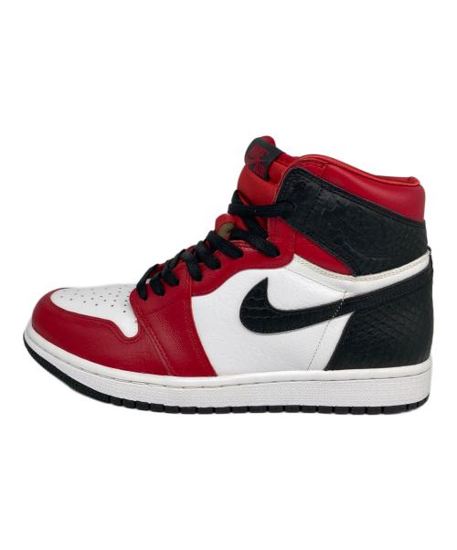 NIKE（ナイキ）NIKE (ナイキ) WMNS AIR JORDAN 1 HIGH OG/ウィメンズエアジョーダン１ハイOG レッド×ホワイト サイズ:26cmの古着・服飾アイテム