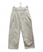 Snidelスナイデル）の古着「タックワイドデニムパンツ」｜ホワイト