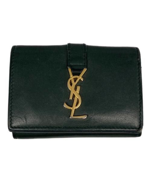 Saint Laurent Paris（サンローランパリ）Saint Laurent Paris (サンローランパリ) コンパクトウォレット グリーンの古着・服飾アイテム