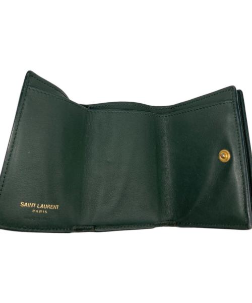 Saint Laurent Paris（サンローランパリ）Saint Laurent Paris (サンローランパリ) コンパクトウォレット グリーンの古着・服飾アイテム