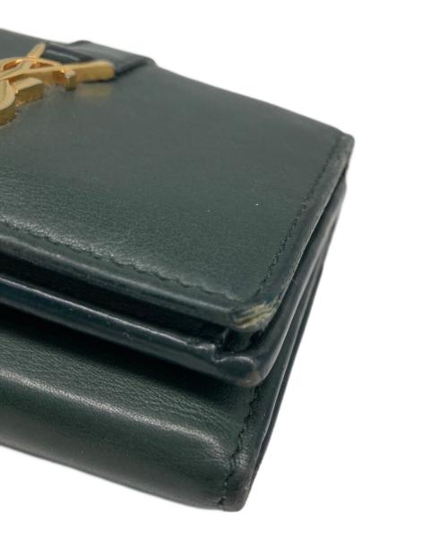 Saint Laurent Paris（サンローランパリ）Saint Laurent Paris (サンローランパリ) コンパクトウォレット グリーンの古着・服飾アイテム
