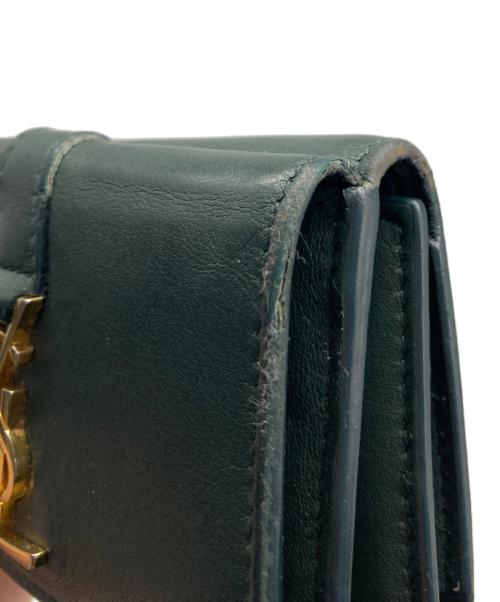 Saint Laurent Paris（サンローランパリ）Saint Laurent Paris (サンローランパリ) コンパクトウォレット グリーンの古着・服飾アイテム