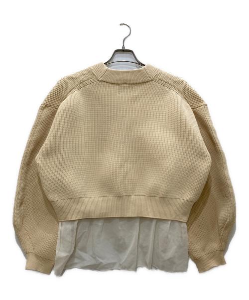 Adam et Rope（アダム エ ロペ）Adam et Rope (アダム エ ロペ) シアーペプラムカーディガン ベージュ サイズ:Ⅿの古着・服飾アイテム